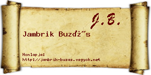 Jambrik Buzás névjegykártya